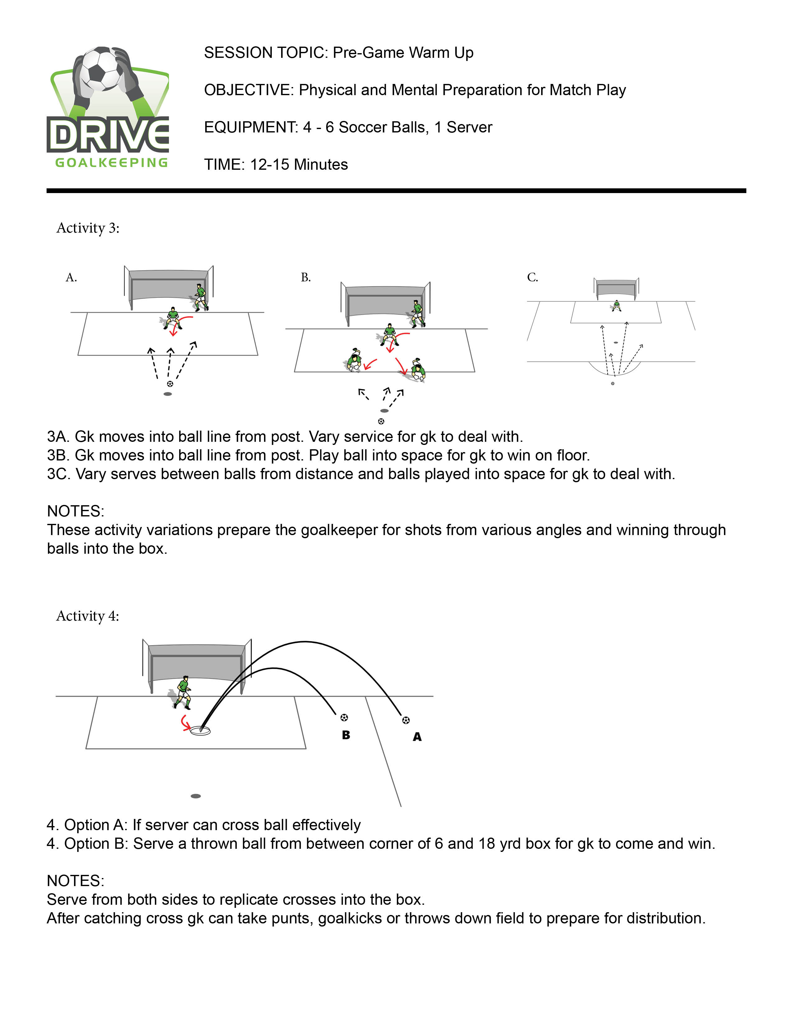 Four Pre-Game Warm Up Activities to Try Before Your Goalkeeper's Next Match PART 2