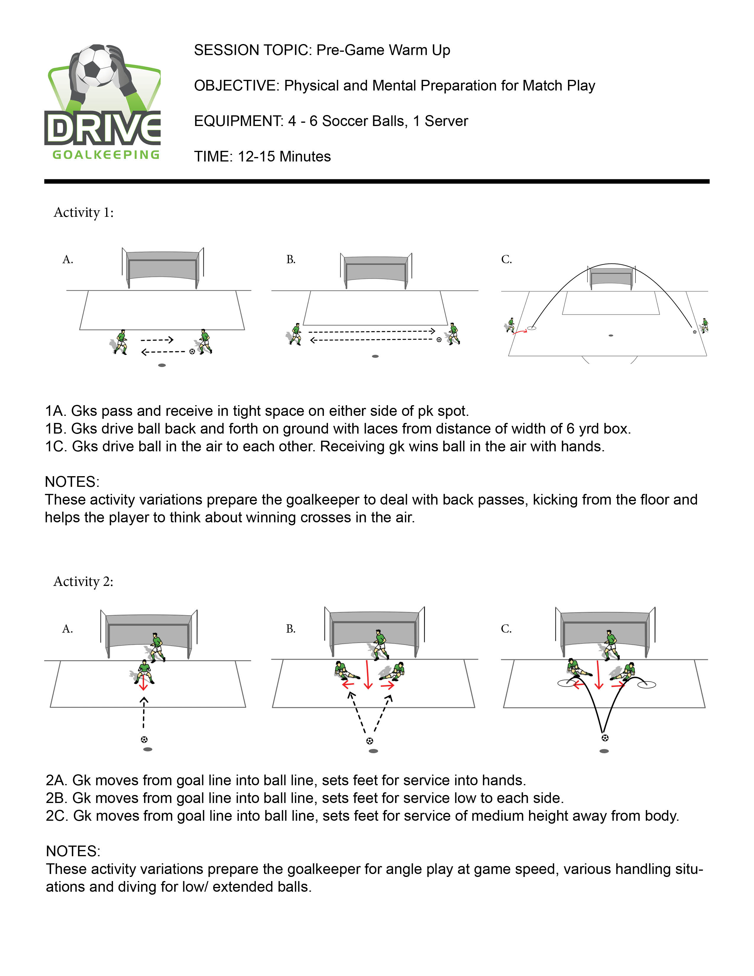 Four Pre-Game Warm Up Activities to Try Before Your Goalkeeper's Next Match PART 1